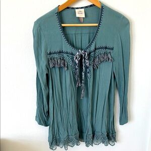 Boho Rayon Lace Trimmed “Jacket”